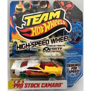 Team Hot Wheels Pro Stock Camaro Diecast High Speed Wheel 2011 Green Rim Variant